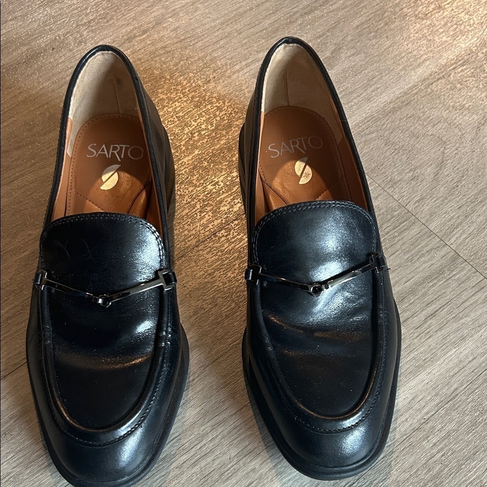 Franco Sarto Shiny Black Loafers